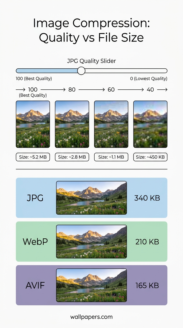 The Complete Image Compression Guide infographic