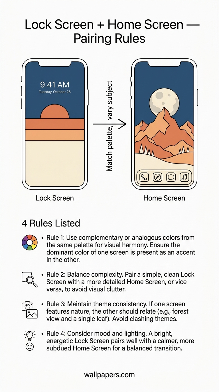 Phone Lock Screen vs Home Screen — How to Pair infographic
