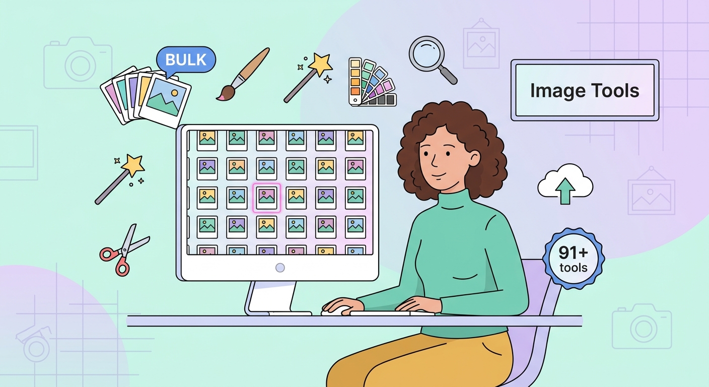 Many tools, bulk image processing illustration